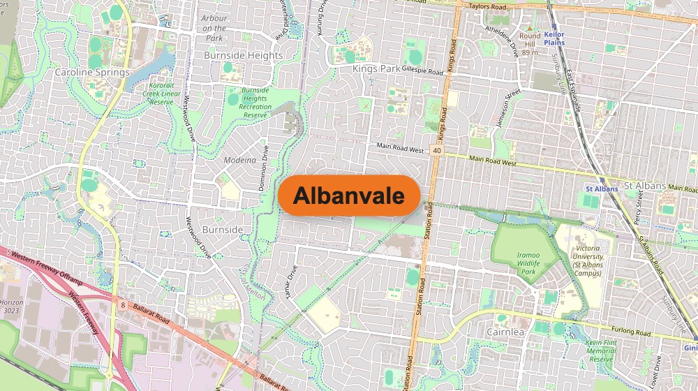 A map of Albanvale, Victoria