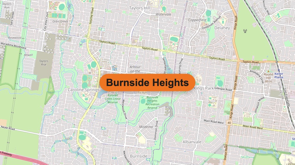 A map of Burnside Heights, Victoria
