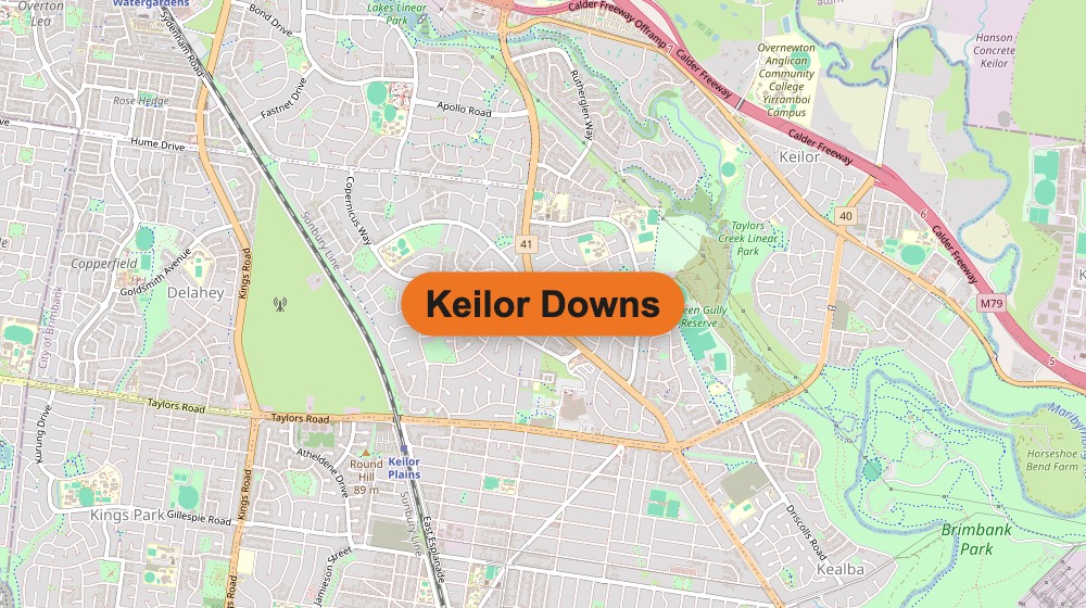 A map of Keilor Downs, Victoria