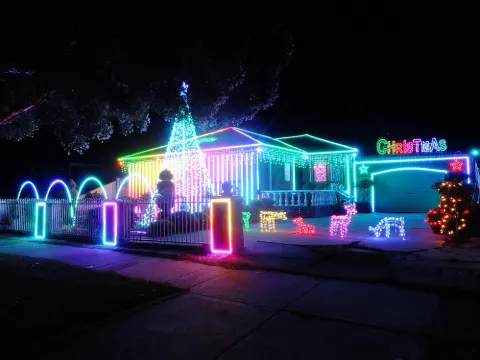 A Christmas lights display in Kings Park