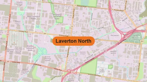 A map of Laverton North, Victoria