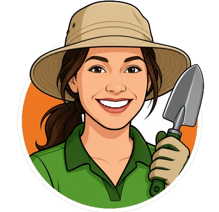 Cartoon of a smiling landscape gardener holding a garden spade